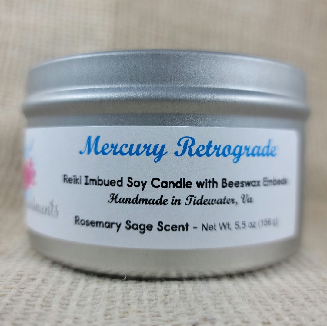 Mercury Retrograde Soy Candle - Rosemary Sage Scented